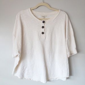 Madewell Raw Edge Henley Tee 100% Cotton